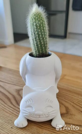 Горшок для растения Котик