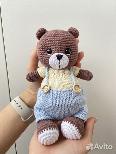 Вязаные игрушки ручной работы мишка