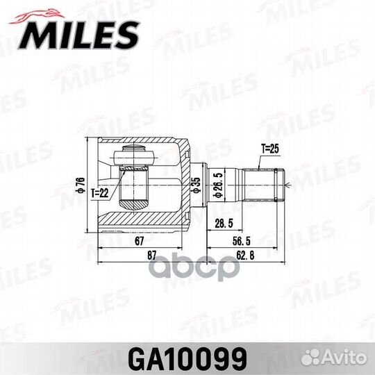 ШРУС Hyundai Accent 99внут. ga10099 Miles