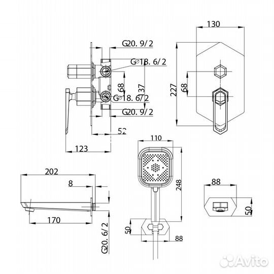 Душевая система Lemark Prizma (LM3922C)