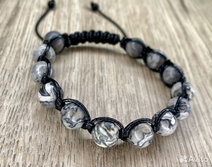 Браслет-шамбала Картографичная яшма