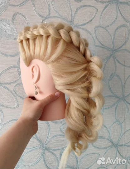 Манекен голова для причесок,термостойкий протеин