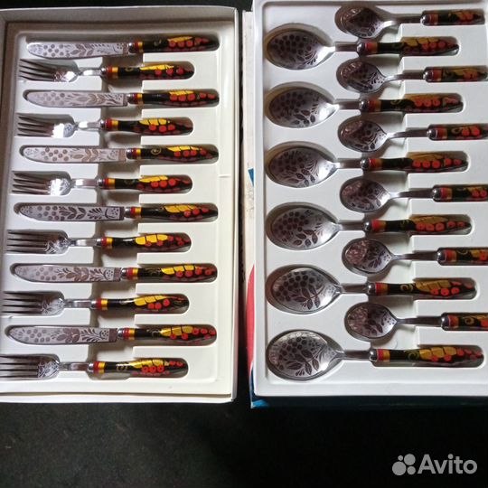 Набор столовых приборов Хохлома СССР новый