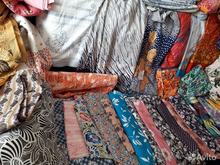 Отрез ткани СССР джинс х.б.саржа.бязь.шелк.капрон