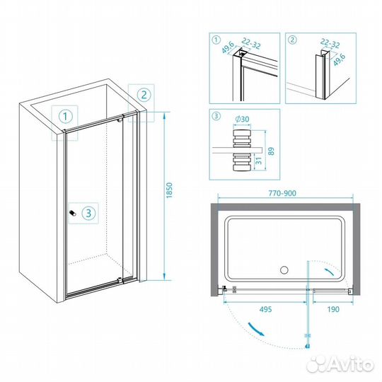 Душевая дверь RGW PA-02B 800х1850 черный 41080208-14
