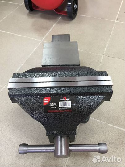 Тиски слесарные 200мм поворотные с наковальней Сер