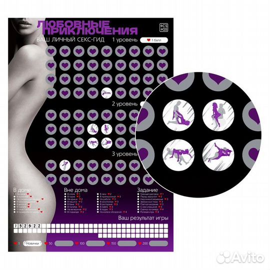 Скретч-плакат «Секс-гид. Любовные приключения», А3