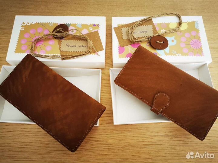 Кожаный кошелёк ручной работы