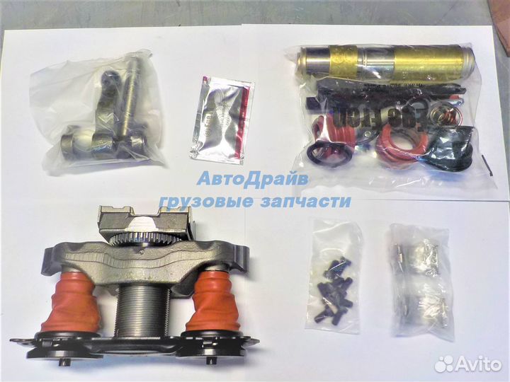 Полный ремкомплект суппорта для осей BPW TSB3709 TSB4309 TSB4312, пятаки со штырём, с направляющими
