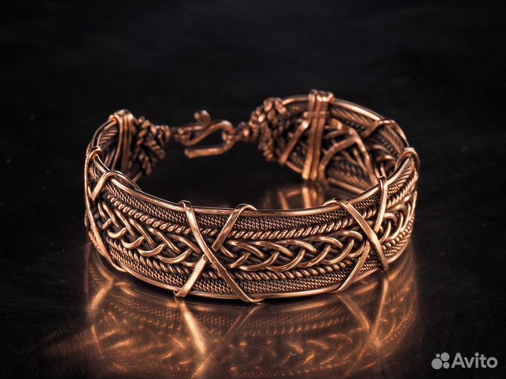 Браслет из меди Ручная работа Дизайн WireWrapArt