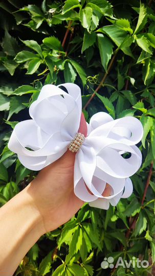 Банты для волос белые