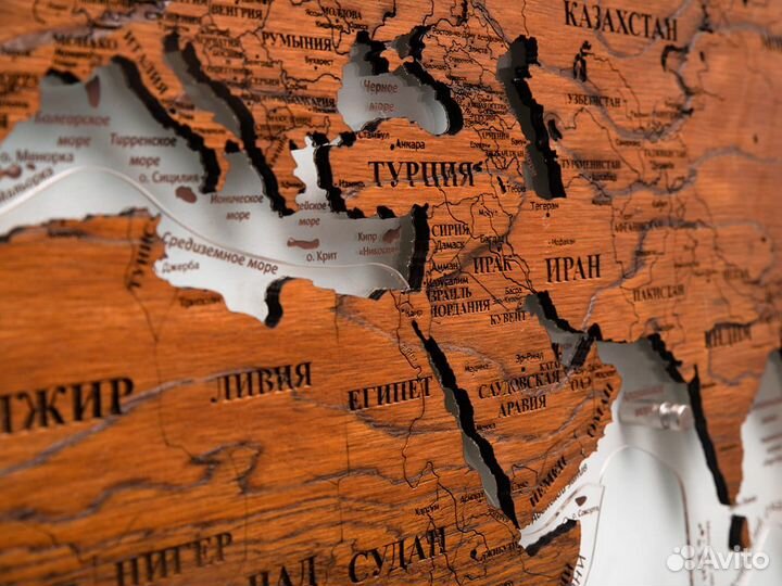 Карта мира из дерева Тамбов 