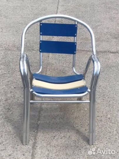Стул нержавейка/полимер,для летнего кафе,сада,дачи