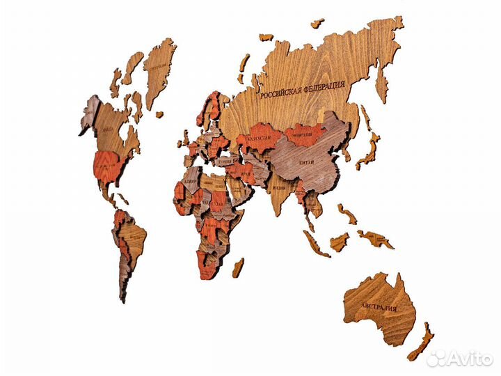 Деревянная карта мира Обнинск