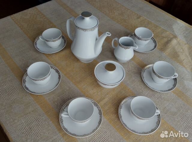 Антикварный кофейный сервиз Colditz GDR