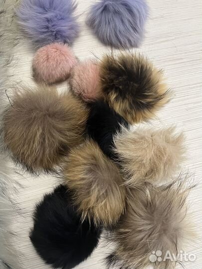 Помпоны из натурального меха