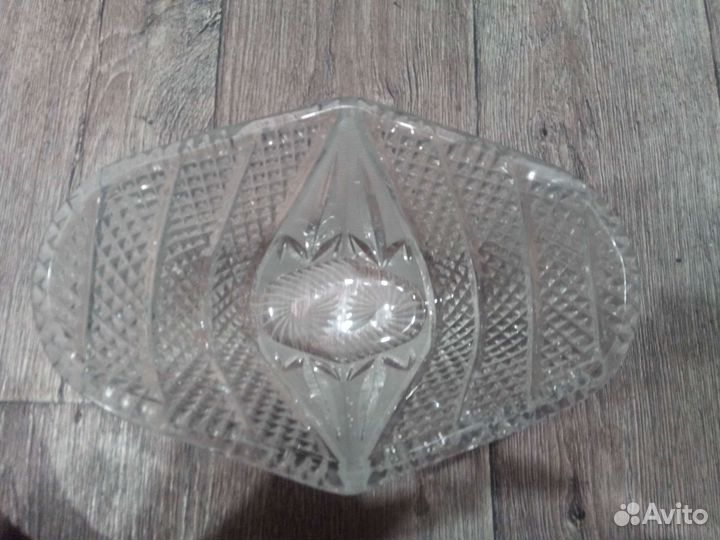 Ладья ваза конфетницы рог хрусталь