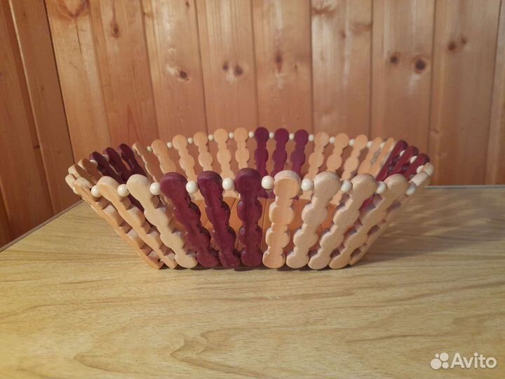 Корзинка интерьерная из дерева