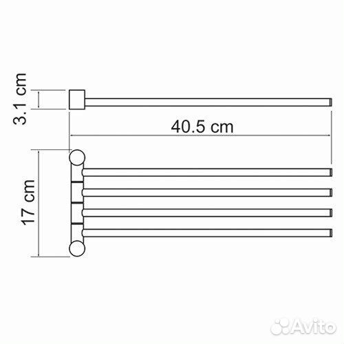 Полотенцедержатель wasserkraft K-1034 поворотный