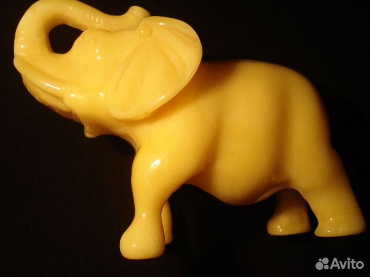 Редкий Слоник СССР Янтарь Янтарный 5,5см Молочный