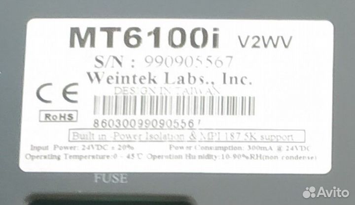 Панель оператора Weintek MT6100i 10 дюймов
