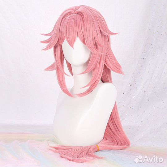 Парик Яэ Мико косплей геншин новый