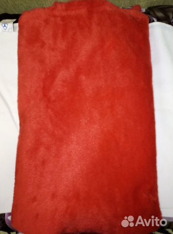 Искусственный мех красный и серый