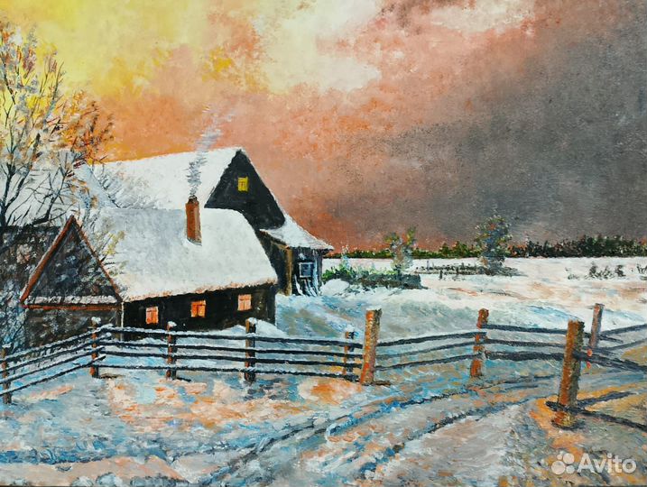 Картина маслом на холсте большая пейзаж