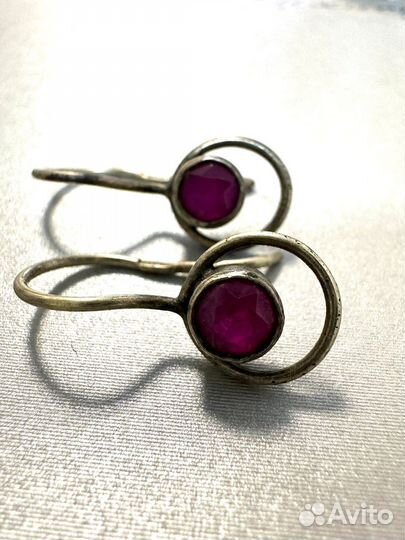 Серьги с корундом СССР