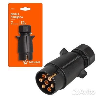 Вилка прицепа 12в 7 контактов пластик (ate-01)