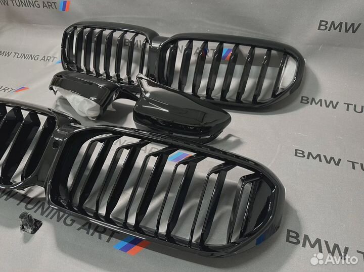 Решетка радиатора рест + накладки зеркал bmw 5 g30