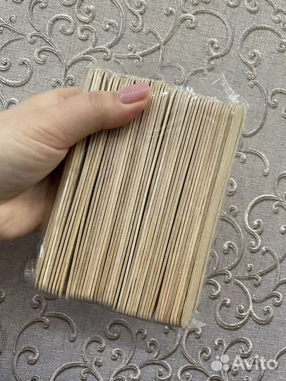 Шпатель деревянный 100 шт 1,4 на 14 см