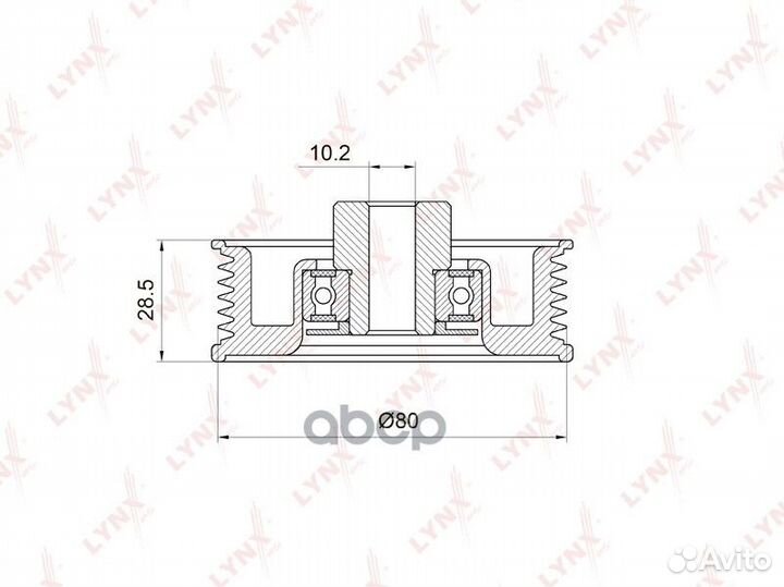 Ролик обводной приводного ремня PB7035 lynxauto