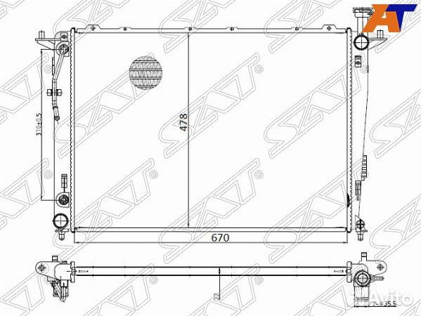 Радиатор KIA sorento 09-15, KIA sorento 09-21, KIA