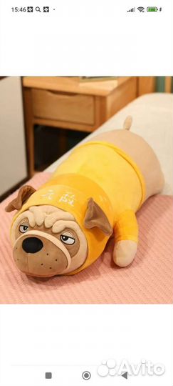 Мягкая игрушка подушка (мопс батон)