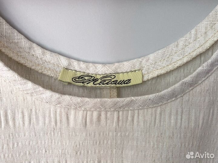 Женская льняная футболка бежевая 52 54 р-р лен