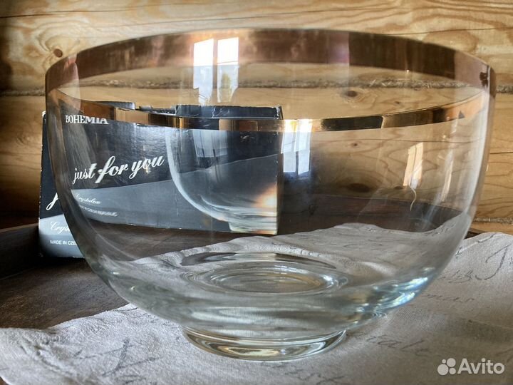 Ваза для фруктов, салатник (Богемия)