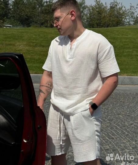 Костюм мужской (футболка шорты) муслиновый