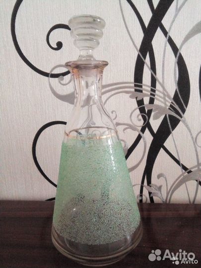 Графин стеклянный с напылением ссср, бокал новый