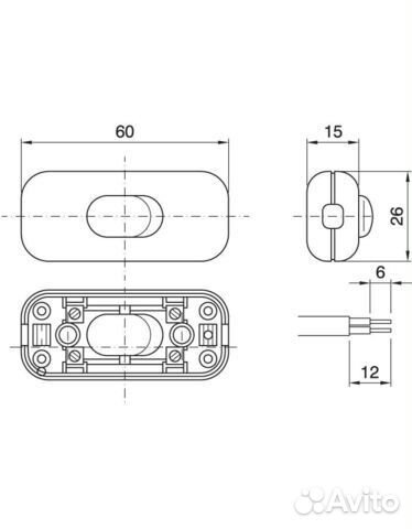 Выключатель проходной для светильника прозрачный