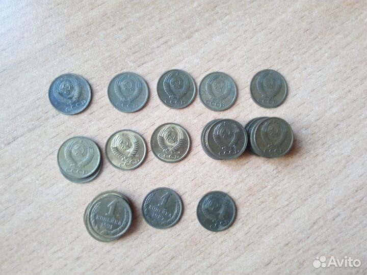 Монеты СССР 1 копейка 2 копейки 1972 - 1991 год