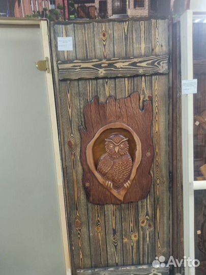 Дверь банная со стеклом \ брашированная