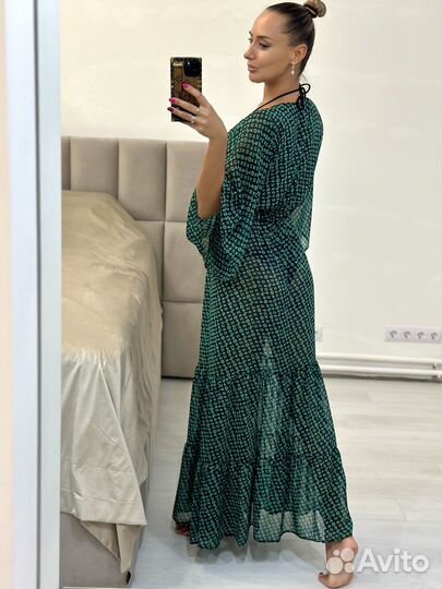 Пляжная туника накидка халатик из шифона