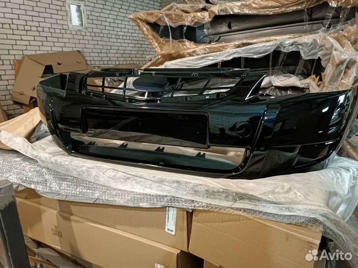 Бампер передний приора 2 сине - черный (космос)