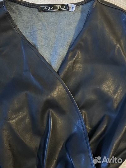 Комбинезон черный кожаный женский