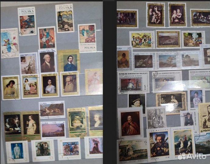 Коллекция марок русские художники с кляссером