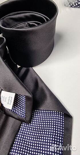 Шёлковые чёрные галстуки Eton Оригинал