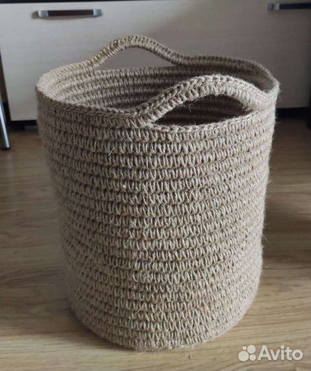 Корзина для белья из джута