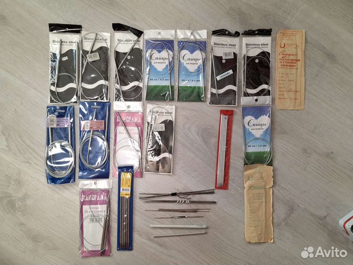 Спицы вязальные, новые, парные и круговые