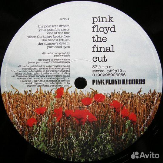 Виниловая пластинка Pink Floyd THE final CUT